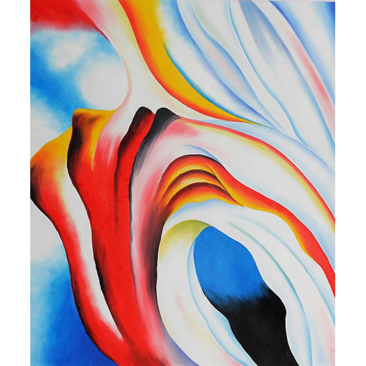 Music Pink and Blue by Georgia O'Keeffe Handmade abstrace oil painting  art paintings on canvas Home decoration pictures