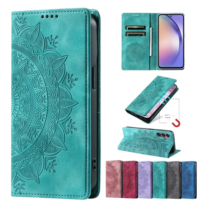 Magnetic Wallet Case with Card Slots for Samsung Galaxy A35 A55 A15 A13 A33 A53 A14 A34 A54 A12 A23 A24 A05S A04 Leather Cover