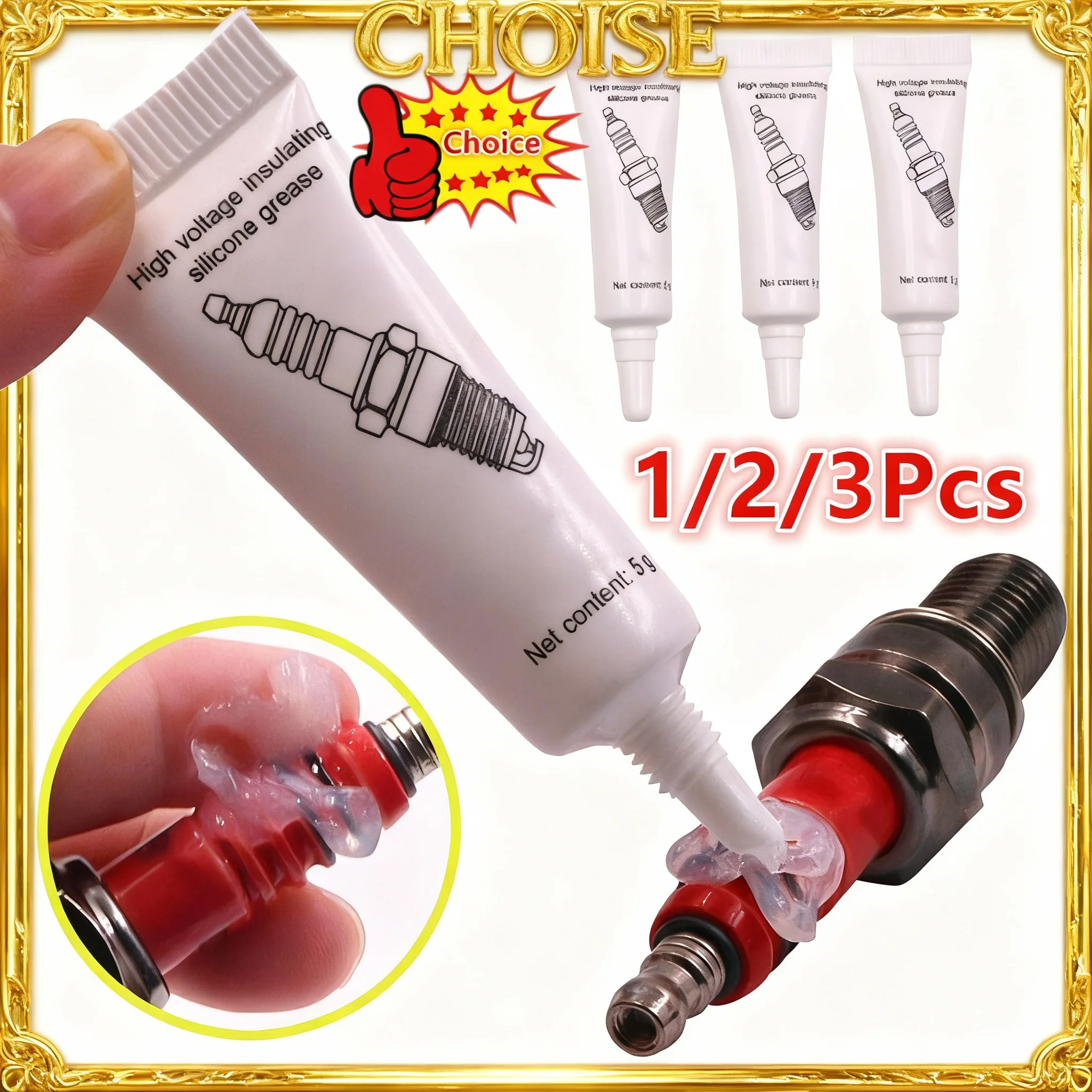 1/23pcs Car Spark Plug Insulating Grease High Voltage Insulating Ignition Coil Silicone Grease Temperature Corrosion Resistance