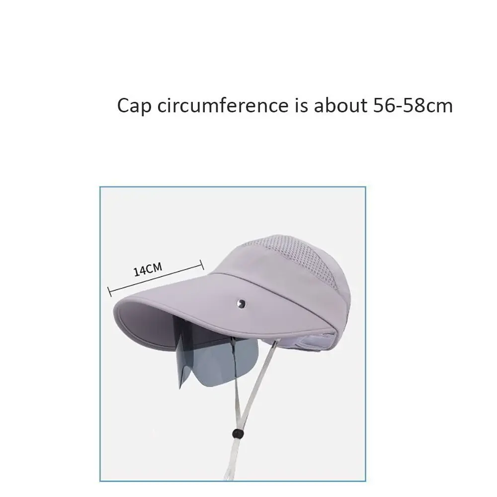 Retractable Breathable Sunscreen Visor Cap Sunglasses Female Summer Hat Anti-UV Beach Hat Sports Cap Empty Top Hat Sun Hats