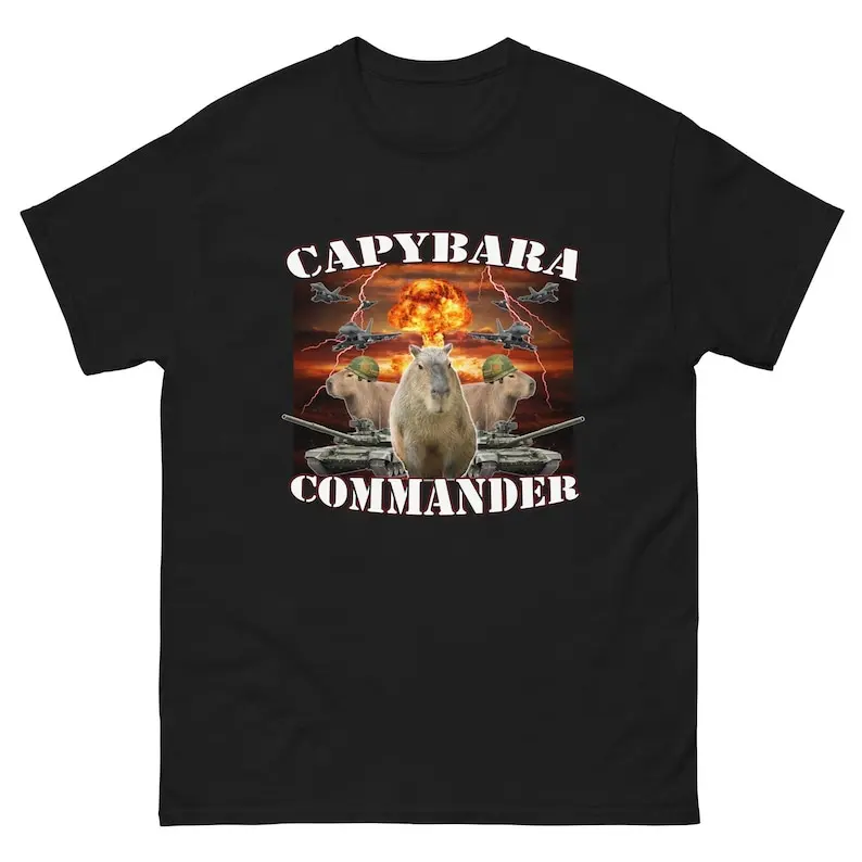 Capybara Commander Funny Capybara Meme Parody Shirt