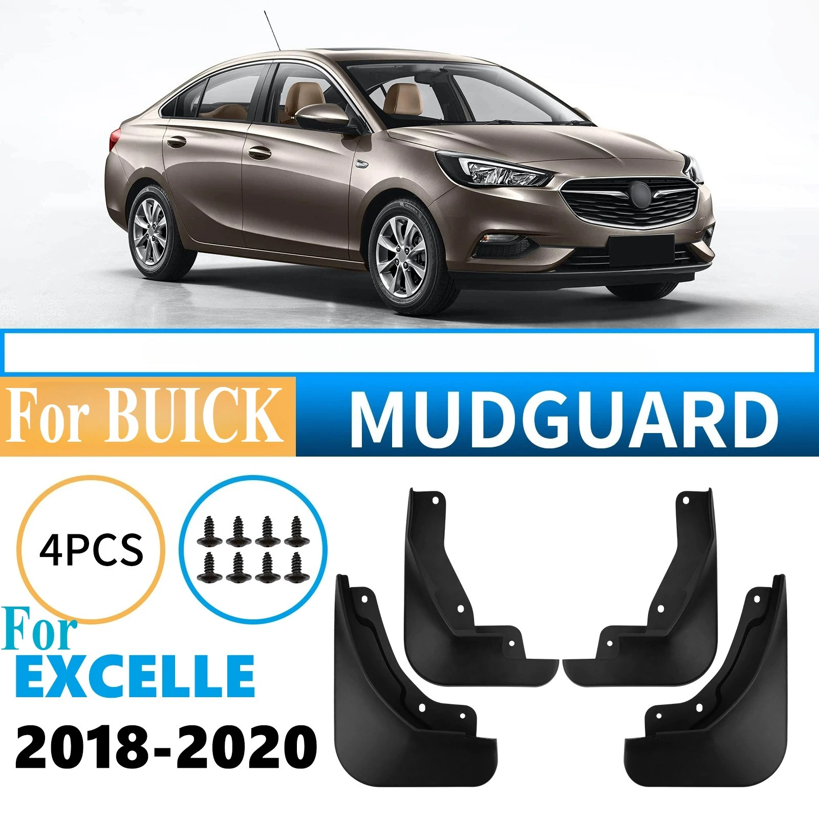 

For Buick Excelle 2018-2020 Car Mud Flaps - Durable Auto Modification Accessories Splash Guards Mudguards Tire Protectors