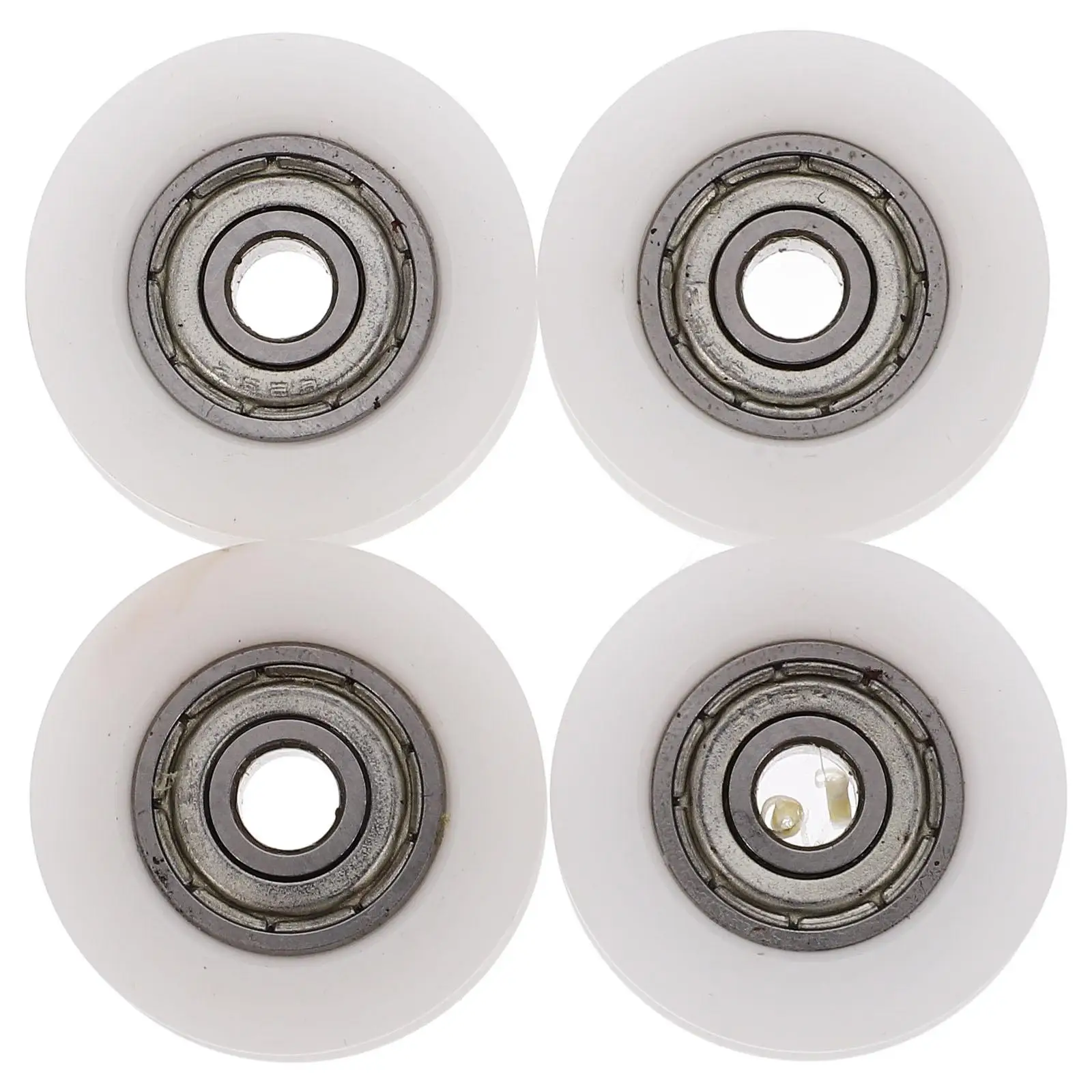 4 Pcs Nylon Pulley White U Groove Wheel Bearing Guide Door Hardware Sliding Mechanism Pocket Doors Windows Roller