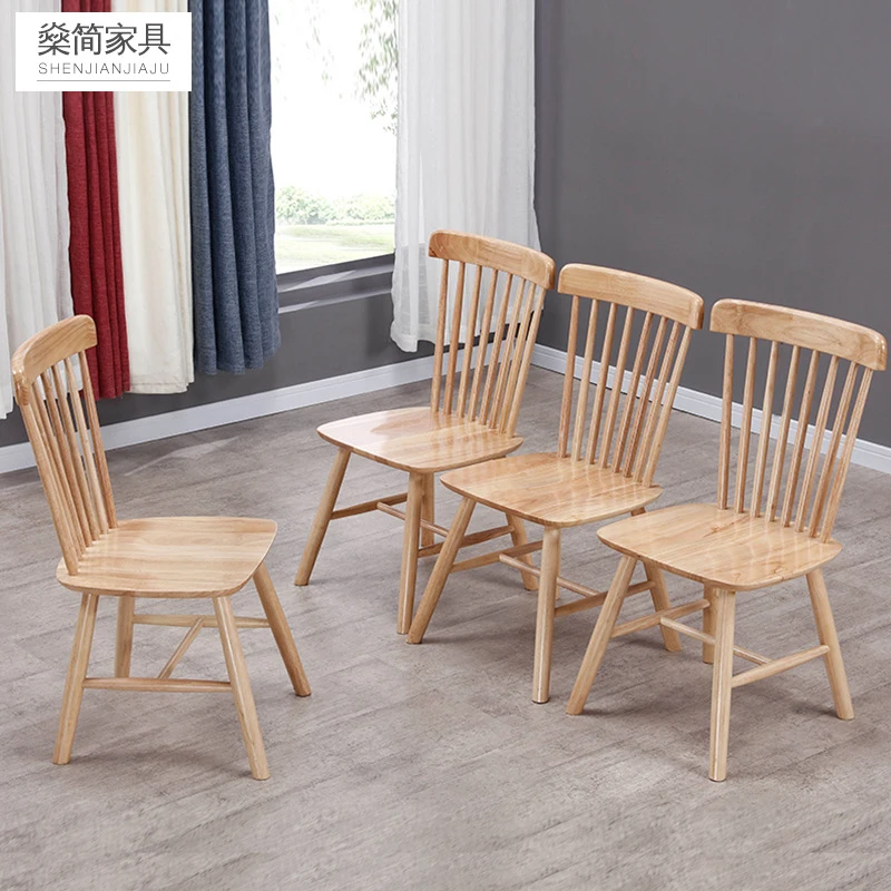 

Nordic Solid Wood Dining Windsor For Restaurant, Milk Tea Shop, Cafe Chair With Armrests, Direct From Manufacturer