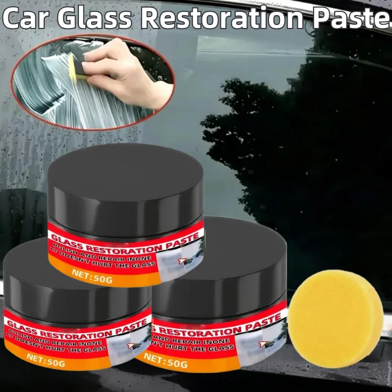 50G Auto Windshield Oil Film Removal Paste Glass Restoration Polishing Cream Eliminate Water Spots Fog Car Window Cleaning Agent