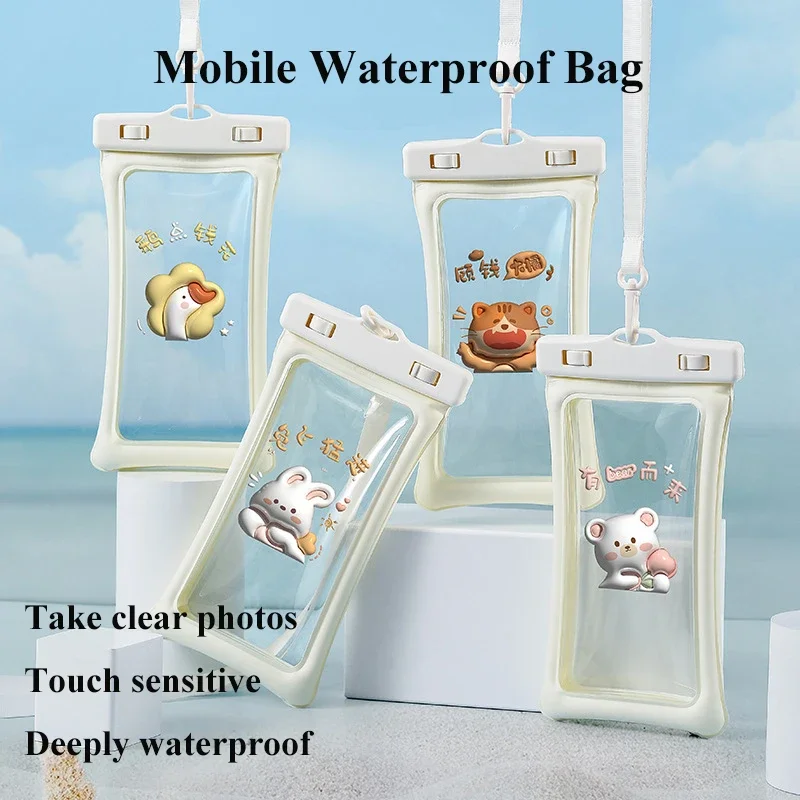 New Cute Cartoon Mobile Phone Waterproof Bag Waterproof Protective Cover Drift Sealed Touch Screen Mobile Phone Case