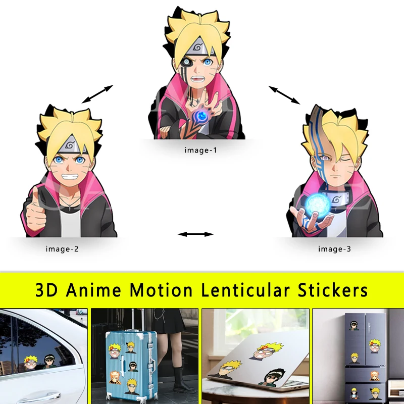 Anime Naruto Uzumaki Boruto Motion Car Stickers Waterproof Decals for Laptop,Refrigerator,Suitcase,Etc Kids Toy Christmas Gift