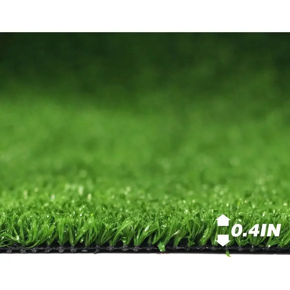 Indoor/Outdoor Synthetic Grass Mat with Rubber Backing and Drainage Holes for Patio, Garden, or Balcony