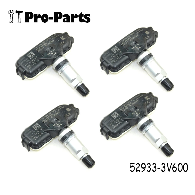 

4PCS 52933-3V600 529333V600 TPMS Tire Pressure Sensor For Hyundai Grandeur i40 Rio Hi-Line Azera HG 2014-2017
