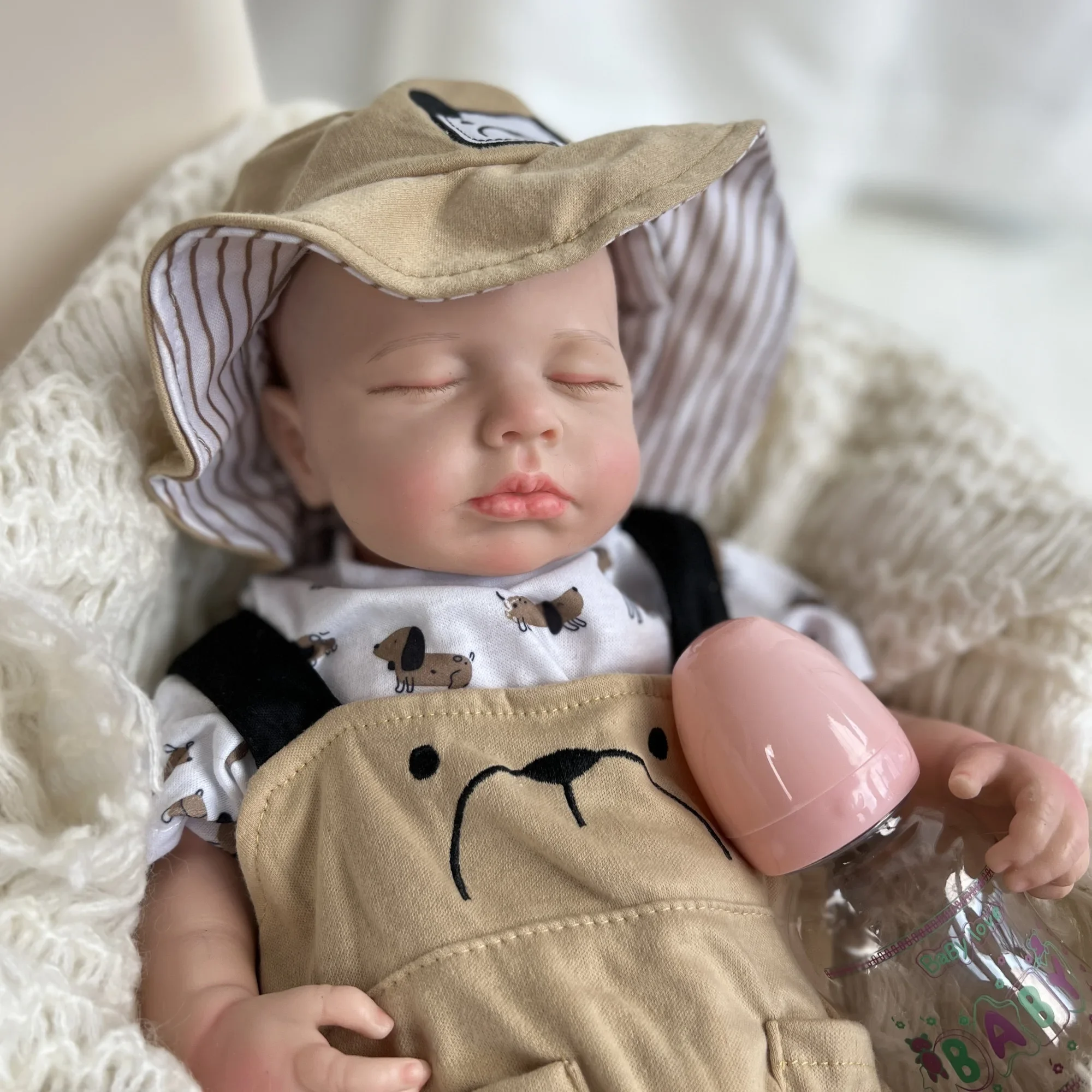 18 Inch Cute Soft Silicone Full Body Reborn Baby Boy Newborn Loulou Birthday Gift Collectible Doll For Friend