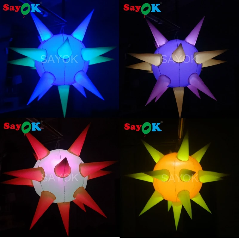 

Giant Inflatable Star Balloon Led Lighting Inflatable Spiky Star Ball Decoration For Party Stage Holiday Show Decoration