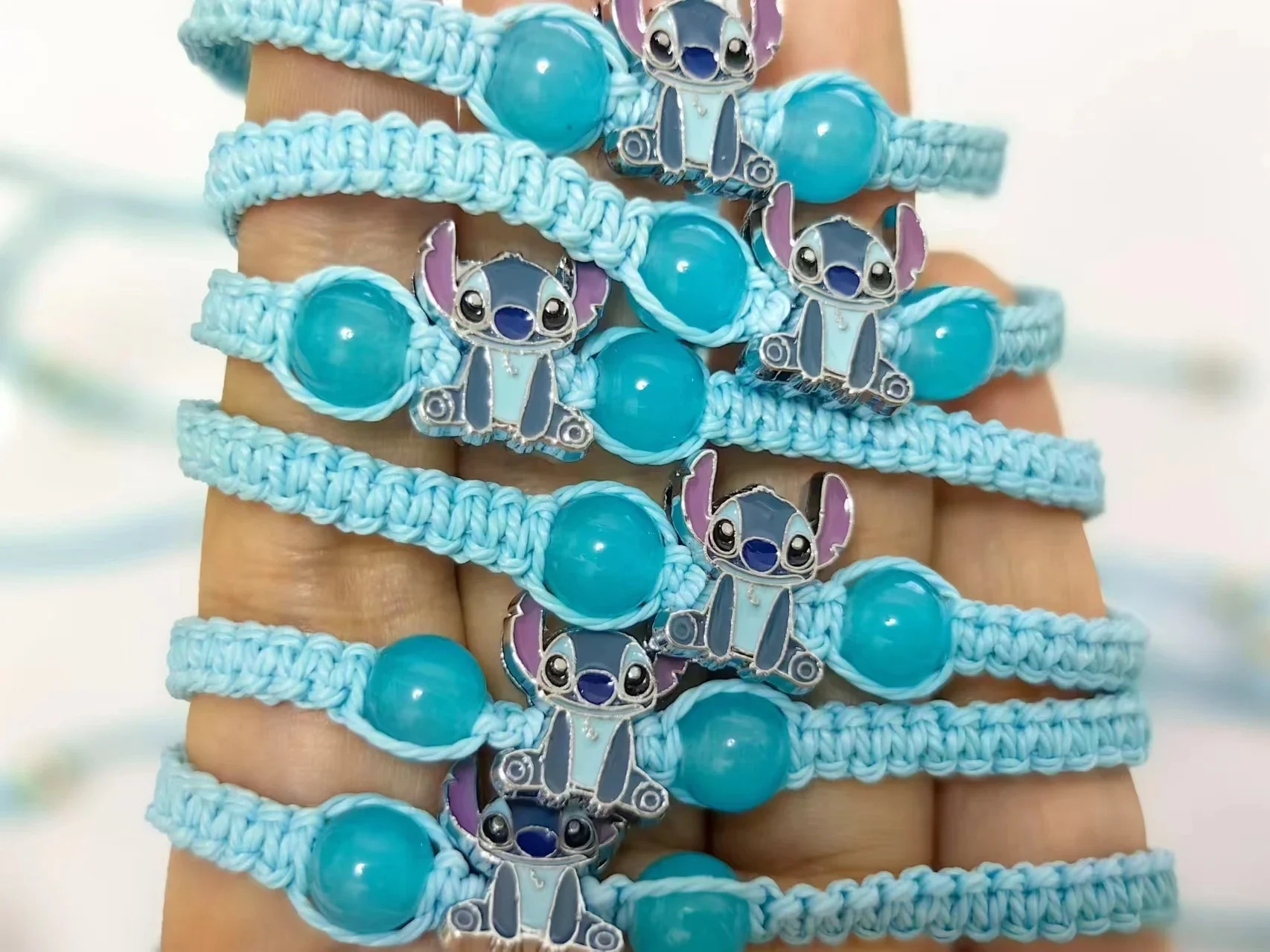 Nueva pulsera MINISO Stitch para mujer, dibujos animados de Lilo & Stitch, figura de Anime impresa, bonita pulsera, regalo, juguetes para niños, regalo de Navidad para niñas