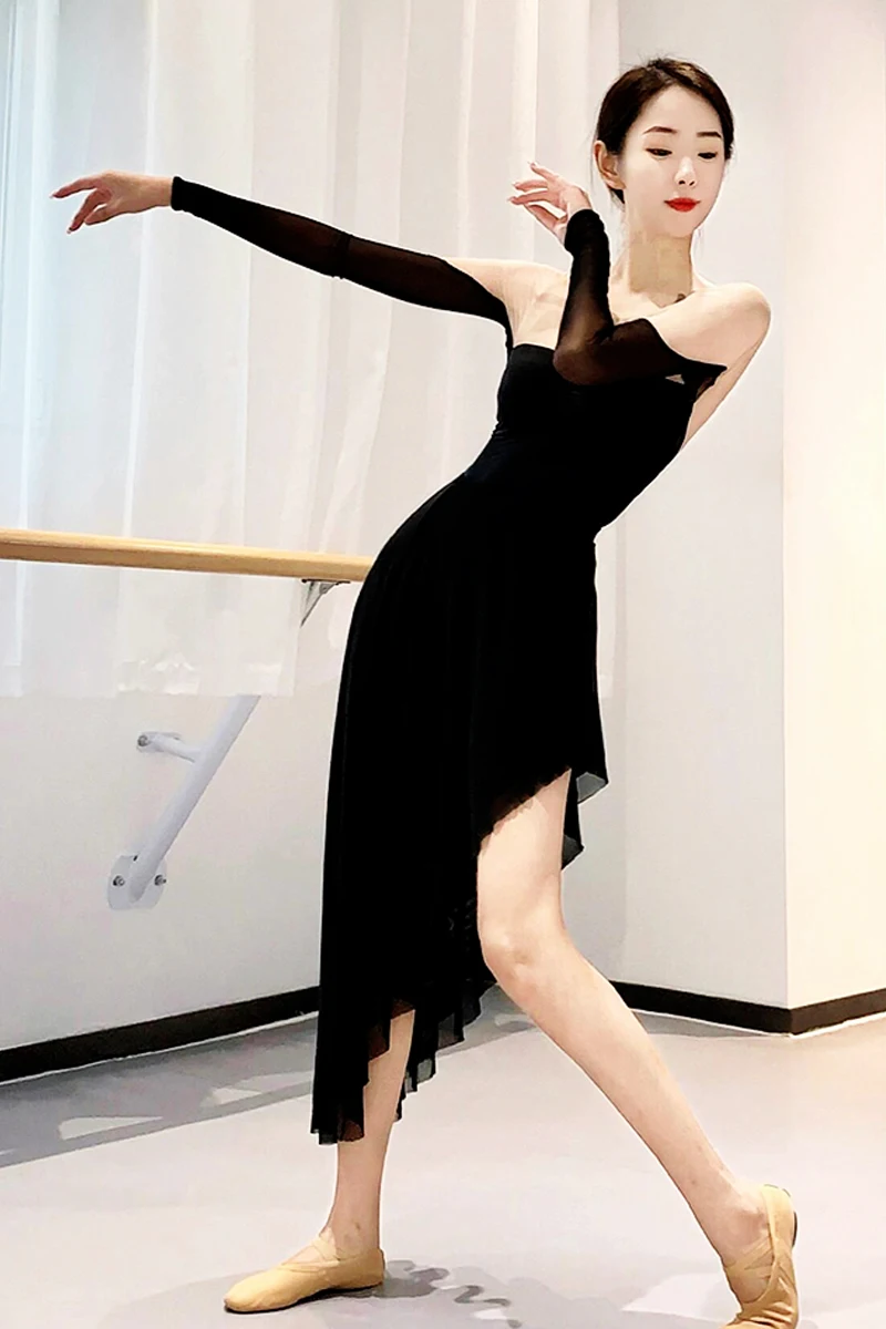 バレエワンピース、トップワンピース、フィギュアスーツ、中国舞踊スーツ、練習着、長袖フィギュア