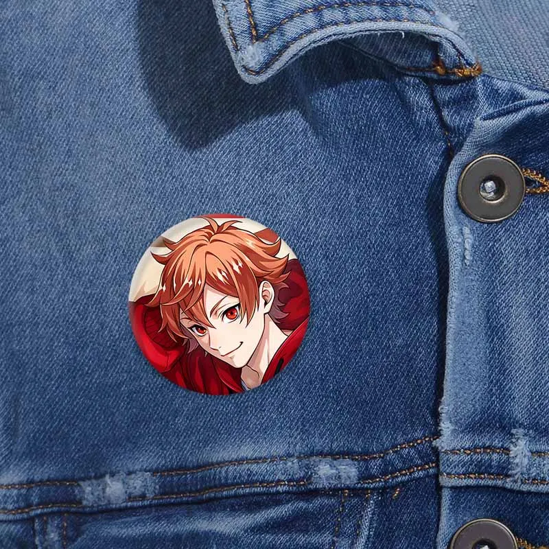 Game Peripheral Twisted Wonderland Soft Round Badge Malleus Idia Floyd Lilia Cartoon Lapel Brooch Pins Bag Clothes Accessories