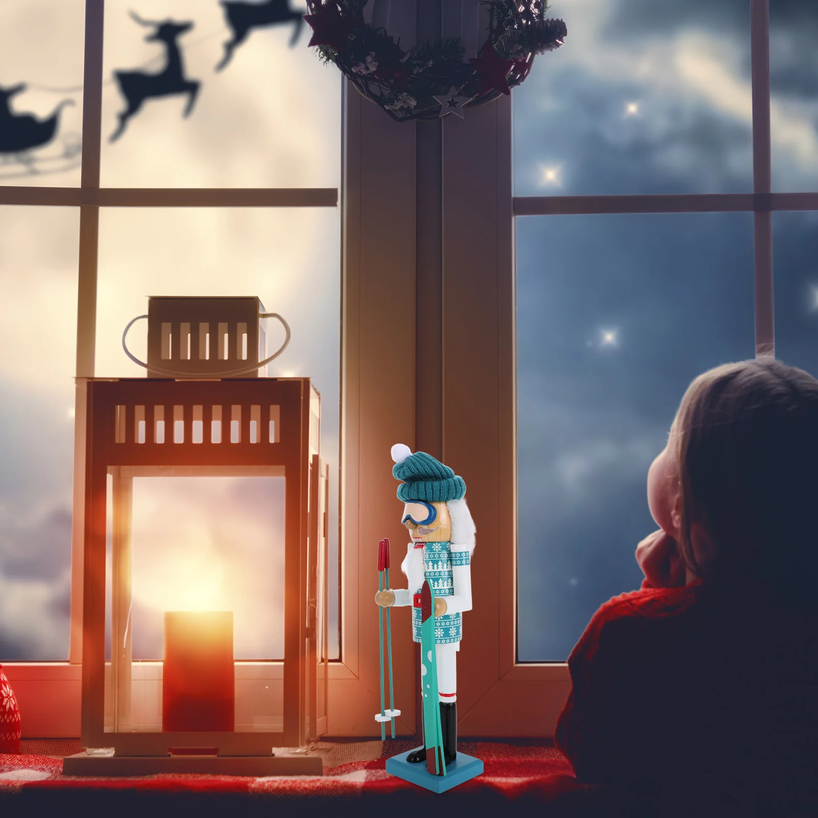 

Handmade Santa Puppet Christmas Decorations Wooden Fabric Materials Reusable Indoor Outdoor Home Garden Porch Figurine