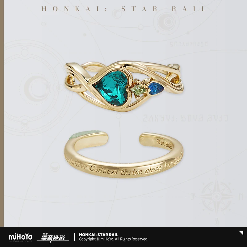 

miHoYo Honkai: Набор колец Star Rail Sanding Gold Themed Impression Series — ювелирные изделия из аниме из сплава металла, коллекционные для повседневного ношения