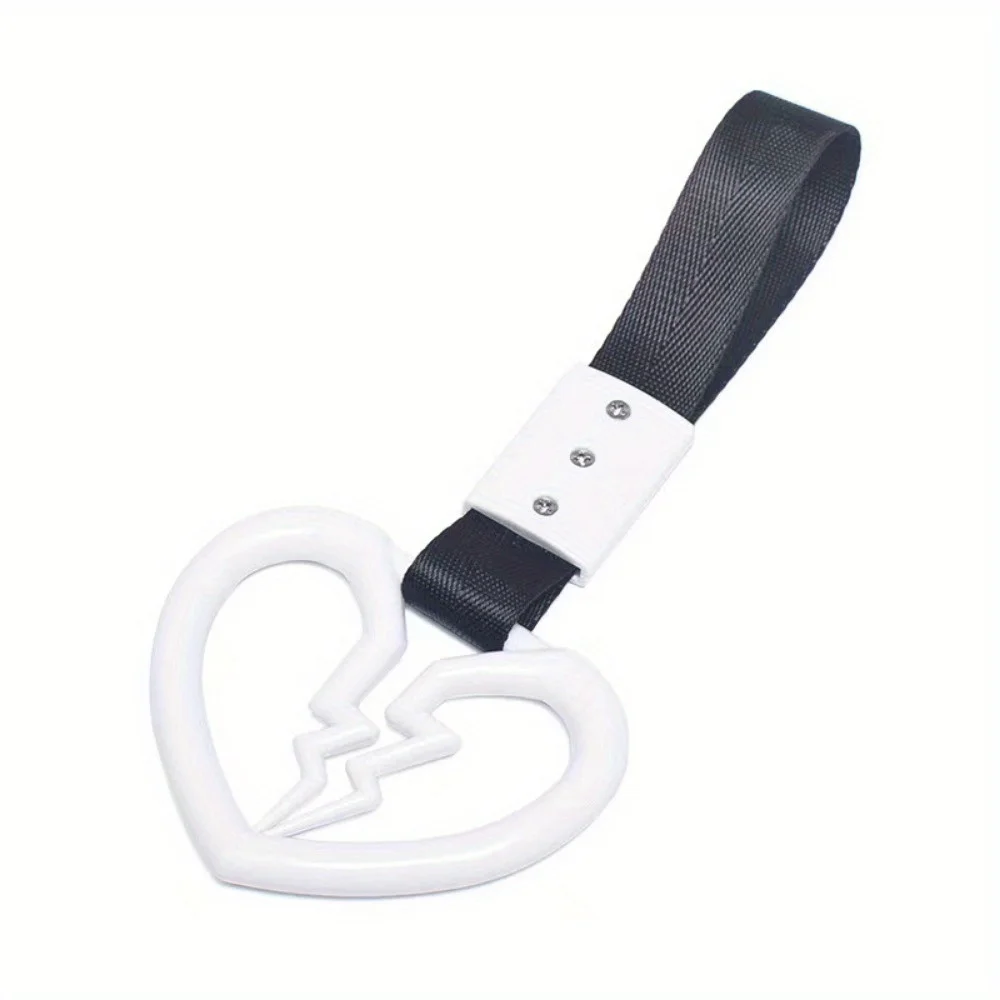 Plastic JDM Heart Shaped Car Electrostatic Belt Decoration Warning Hanging Ring, Rear Bumper ABS Ring, Car Interior Handle Ring