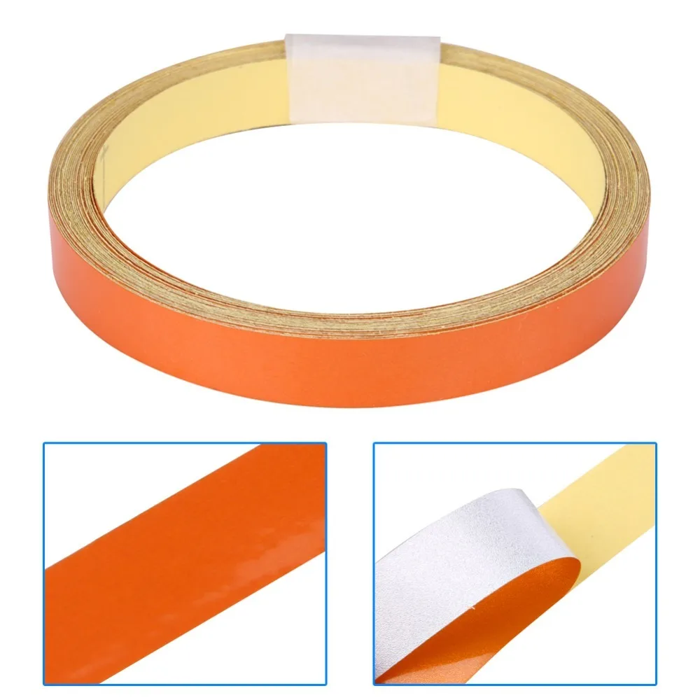 PVC Reflective Warning Tape Yellow/Orange/Blue/Red Universal Car Warning Decal Reflective Sticker Strip Vehicle Body Decoration