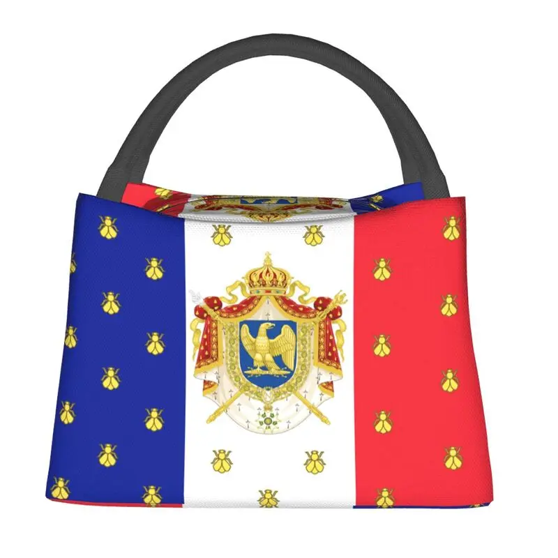 Custom Royal Standard Napoleon France Flag Lunch Bags Men Women Cooler Warm Insulated Lunch Box for Office Travel