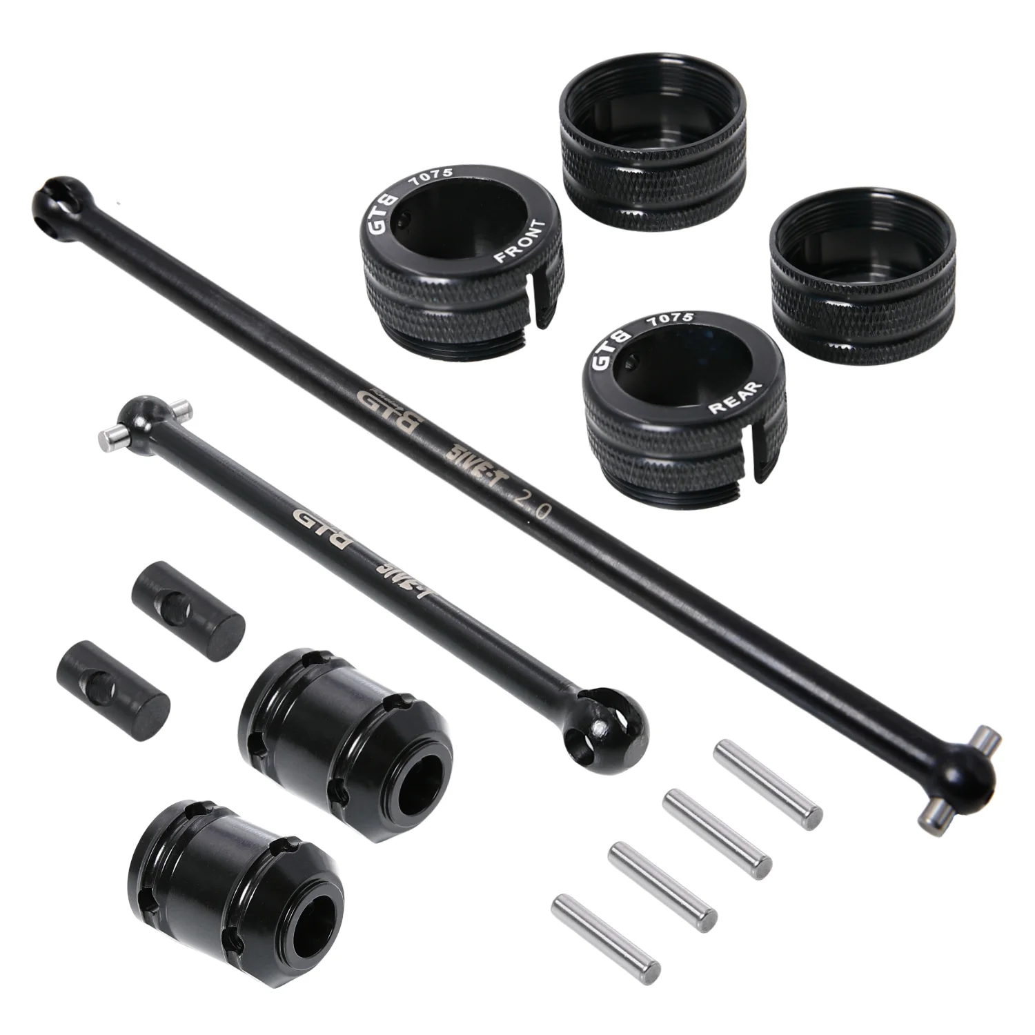 GTBRacing CNC Steel Front Rear Center Driveshaft for 1/5 RC Car Losi 5ive T 2.0 Replacement Part