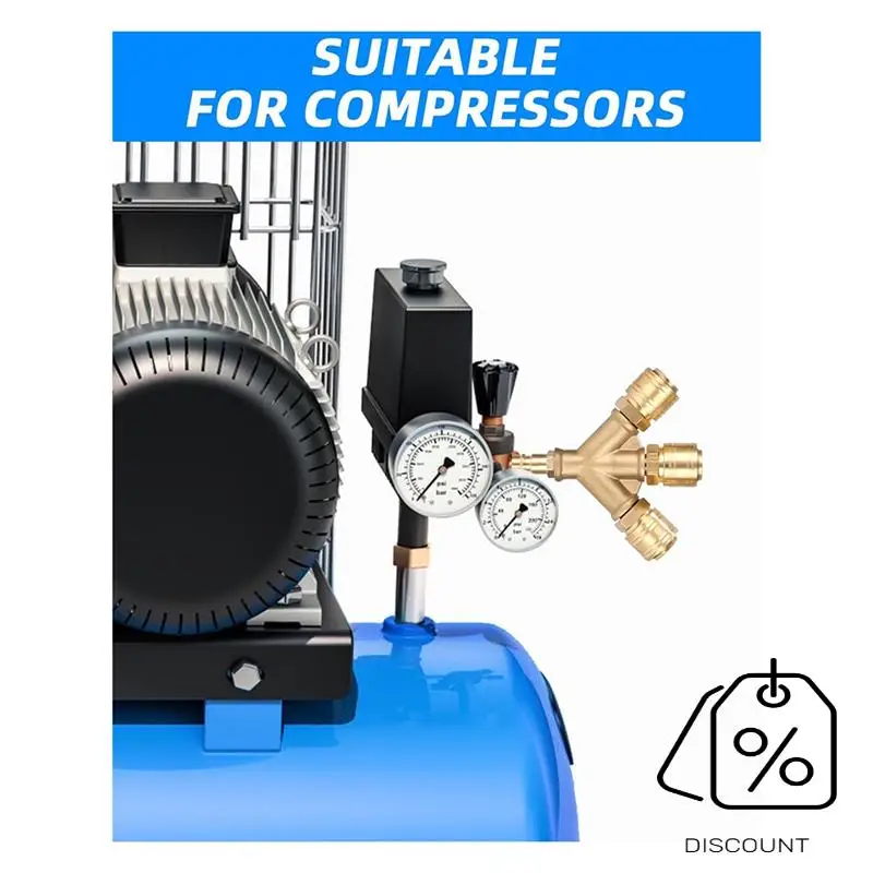 BAAG-distributeur d'air comprimé Triple avec raccords, distributeur à coupleur rapide pour tuyau d'air NW 7.2 1/4AG