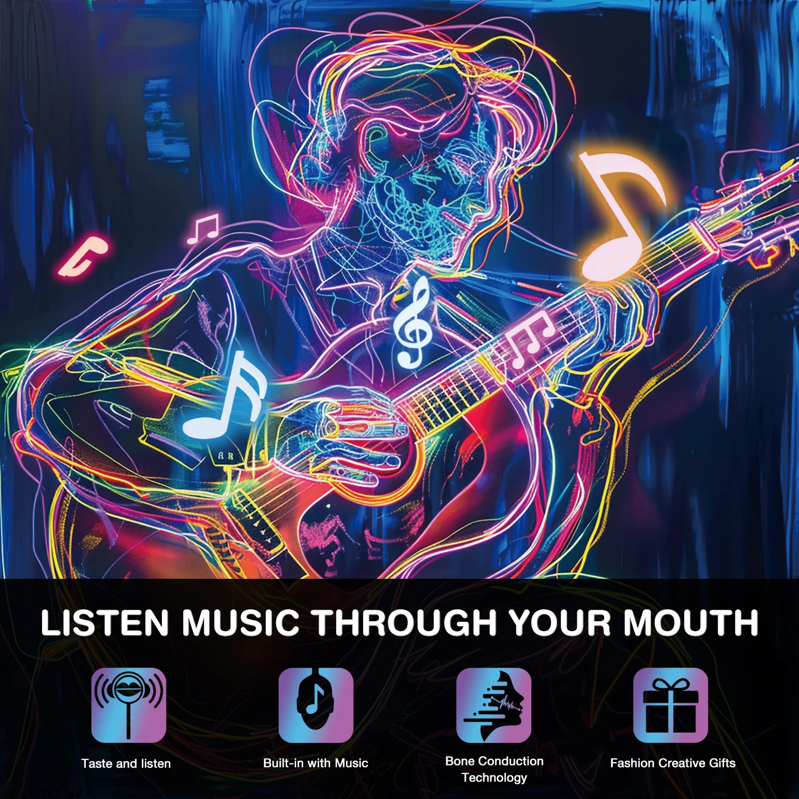 Amos TastySounds Audio Singing Smart Lollipop Gift Watermelo&Blackberry Flavor Bone Conduction Music Lollipop Candy