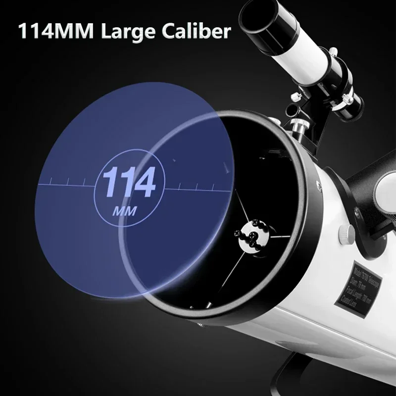 Professional Astronomical Telescope for Space 114MM Large Caliber 360° Rotation Binoculars Support Take Photo Night Vision Moon