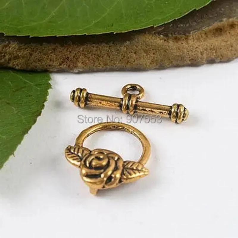 

10sets Dark Gold-tone Rose Ring Toggle Clasps H1980 Beads for Jewelry Making