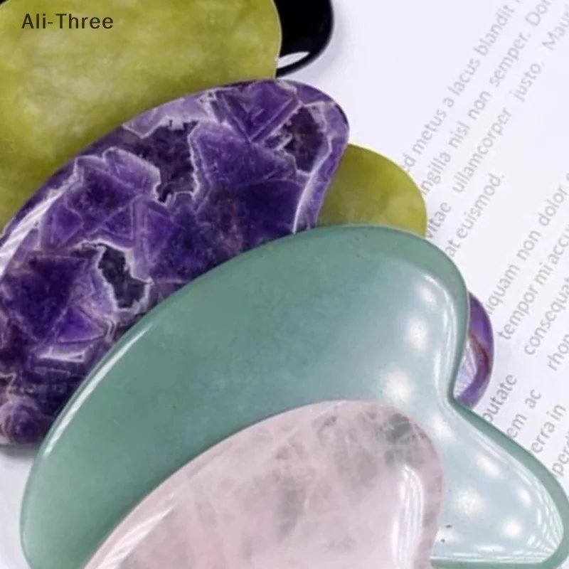 1 قطعة جديد حجر غوا شا تدليك مجلس للوجه روز كوارتز غواشا لوحة اليشم الوجه مدلك كاشطات أدوات للوجه الرقبة الظهر الجسم