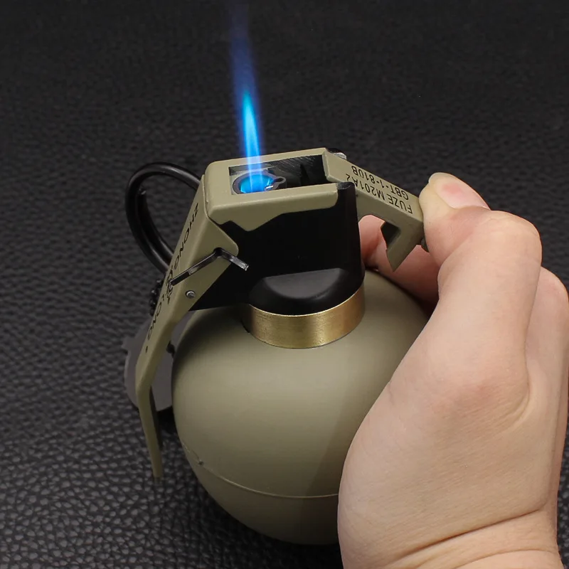 

Креативная ручная модель гранаты, металлическая зажигалка, бутан, многоразовая струйная пламя, ветрозащитные зажигалки, аксессуары для курения, мужские подарки