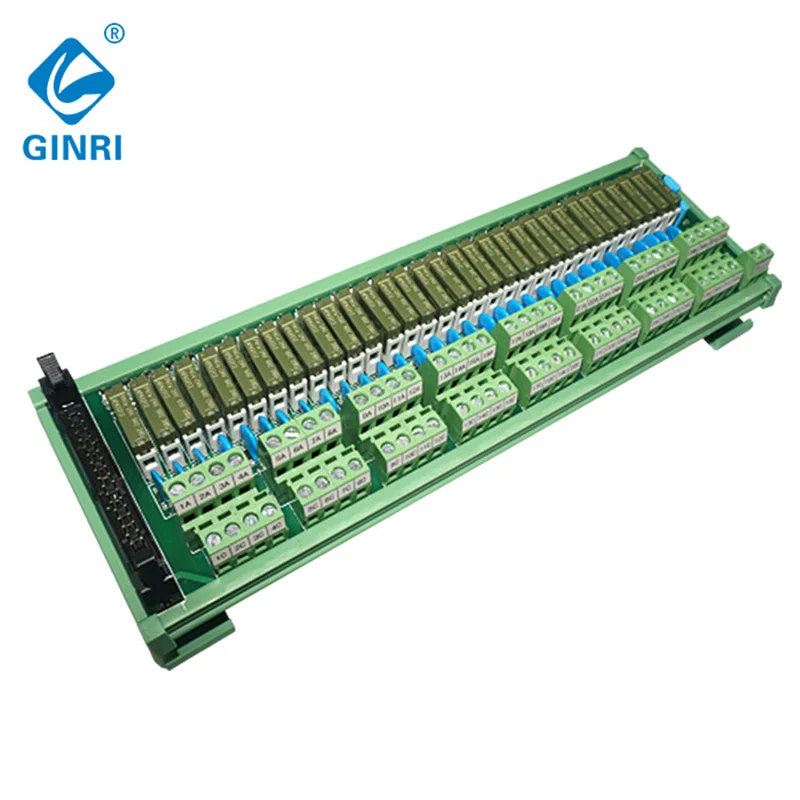 Ginri JR-B32PC-F-Q/24VDC 32 Channel Relay Module Board 40p MIL Connector Relay Module