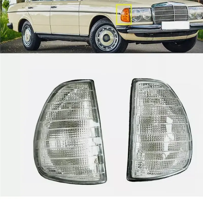 For Mercedes Benz W123 1976-1984 Car Front Side Corner Turn Signal Indicator Lamp Marker Light Lamp-X59A