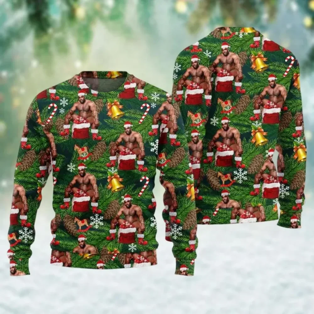 Новый большой пакет Barry Wood Meme Ugly Christmas Sweater Весна Осень Мужской 3D джемпер Топ Мода Пара Детский свитшот с круглым вырезом 3d