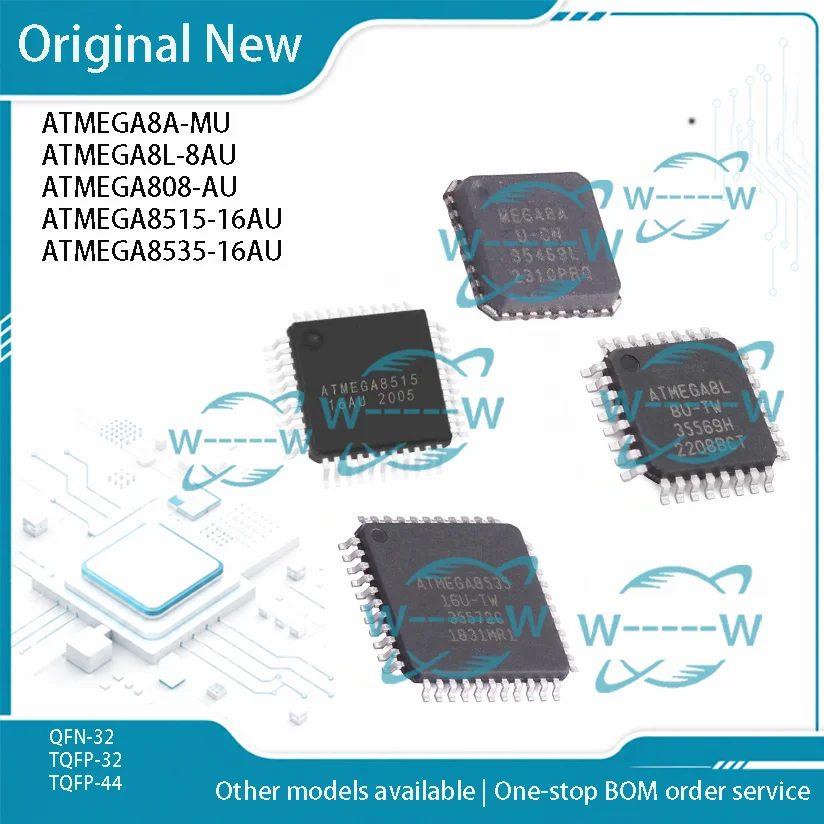 2-30PCS) ATMEGA8A-MU ATMEGA8L-8AU ATMEGA808-AU ATMEGA8515-16AU ATMEGA8535-16AU MEGA8A ATMEGA8L ATMEGA8515 ATMEGA8535 MCU IC CHIP