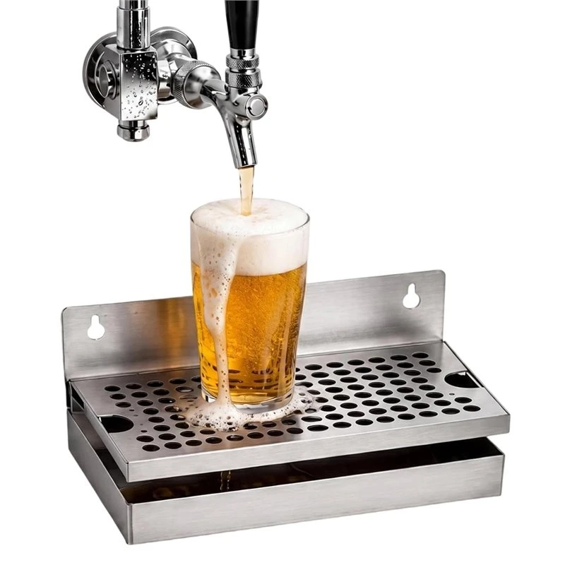 ABHI-No Drain Drip Trays Beer Draft Tray Wall Mount For Kegerators Beer Taps And Draft Systems In Restaurants Kitchens Bars