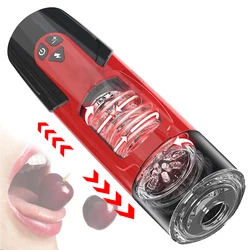 Automatic Sex Toy Telescopic Rotating Male Masturbator Cup For Men penis pump Real Vaginal Suction Pocket Adult Blowjob Vibrator