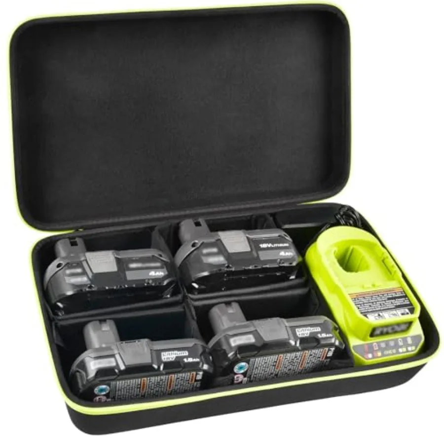 Ryobi ONE + 18V LithiumIo와 호환되는 6개의 분배기 정리 컨테이너가 있는 18볼트 배터리 충전기용 보관 운반 홀더