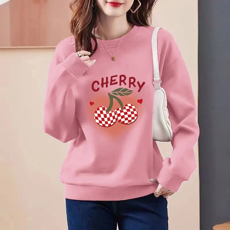 Lantern Long Sleeve Women's Clothing Office Lady Pullover Round Neck Contrast Color Geometric Casual Screw Thread Korean Tops