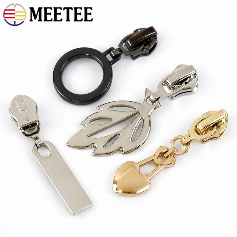 10/20Pcs 5# Zipper Sliders for Metal Nylon Resin Zips Tape Bag Clothes Decor Zip Head Puller Repair Kit DIY Sewing Accessories