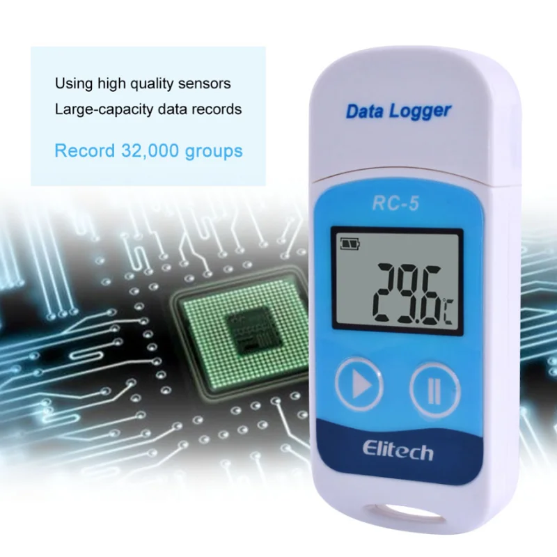 HOHO  RC-5 High-Precision Digital USB Temperature Data Logger for Warehouse Storage Refrigerated Transport Laboratory