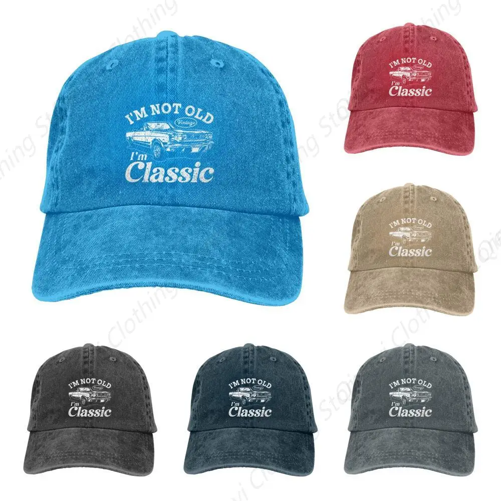 

I'm Not Old I'm A Classic Baseball Cap Funny Retro Car Trucker Hat Blue Hat