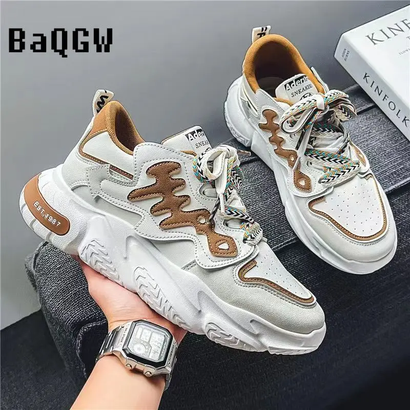 Color Block Lightweight Running Shoes for Men 2023 Men's Designer Mesh Casual Sneakers Lace-Up Male Outdoor Sports Tennis Shoes