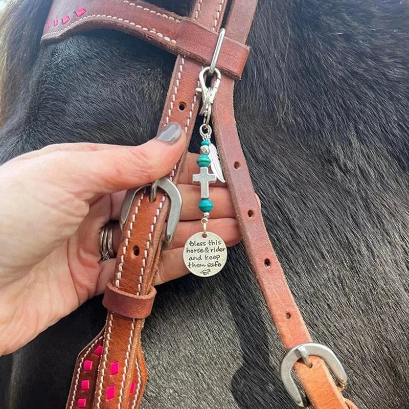 Horse Saddle And Bridle Charm Clip, Bless-This Horse And Rider Keep Safe Bridle Saddle Charm Gifts For Horse Rider