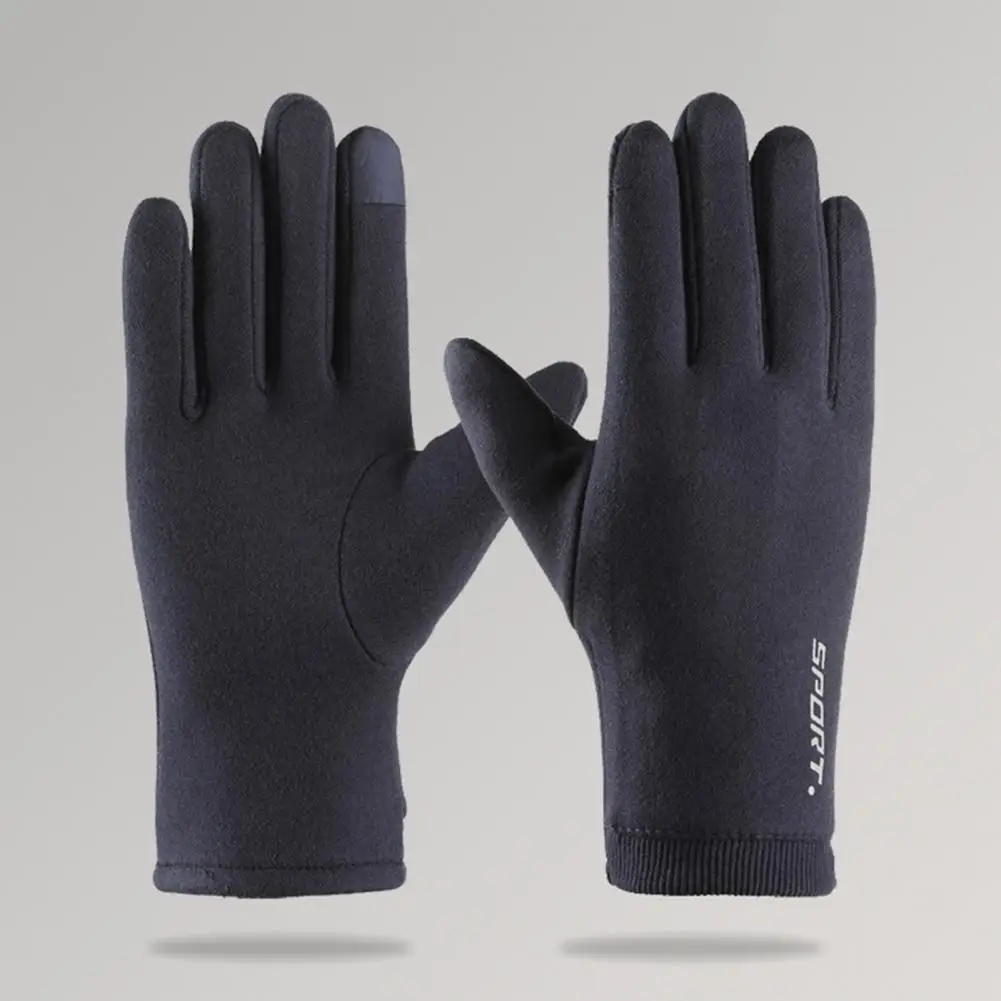 Touch Screen Gloves Winter Warm Gloves Winter Warm Plush Lining Men's Touchscreen Gloves Windproof Stretchy Cold Weather