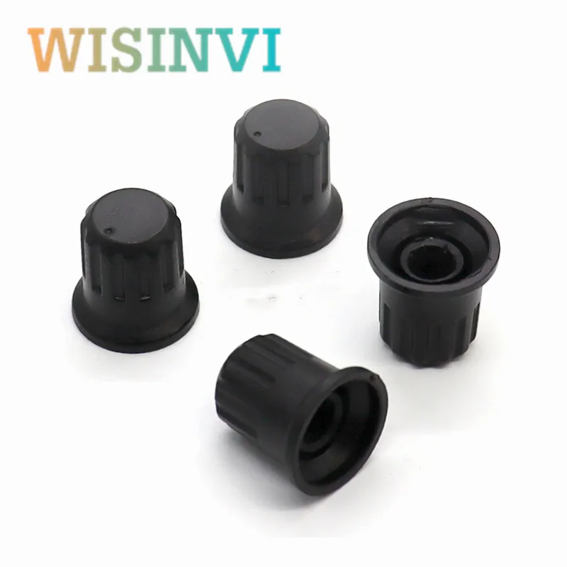 10PCS  Black Plastic Knob Diameter 17mm Height 17mm Potentiometer Encoder Knob Flower Shaped Inner Hole 6mm