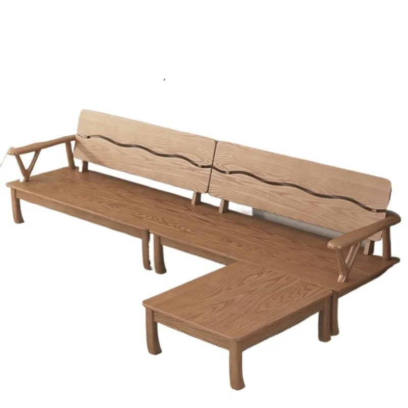 New Chinese-style all-solid wood ash wood sofa ash wood modern living room winter and summer dual-purpose sofa