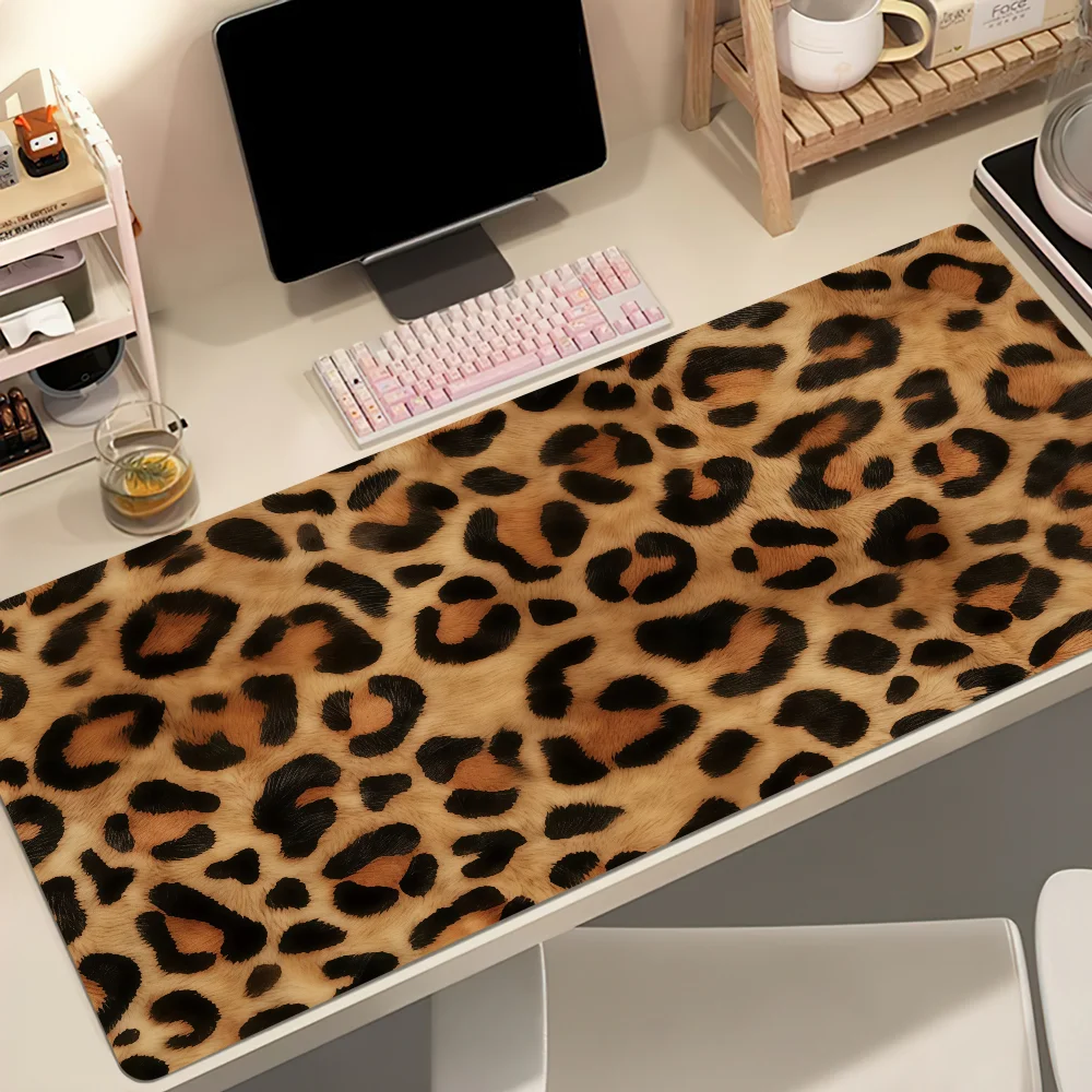 Leopard Print Mouse Pad Large Non-slip Lockedge Desktop Computer Desk Mat Keyboard Writing MousePad Office Gamer Student Gifts