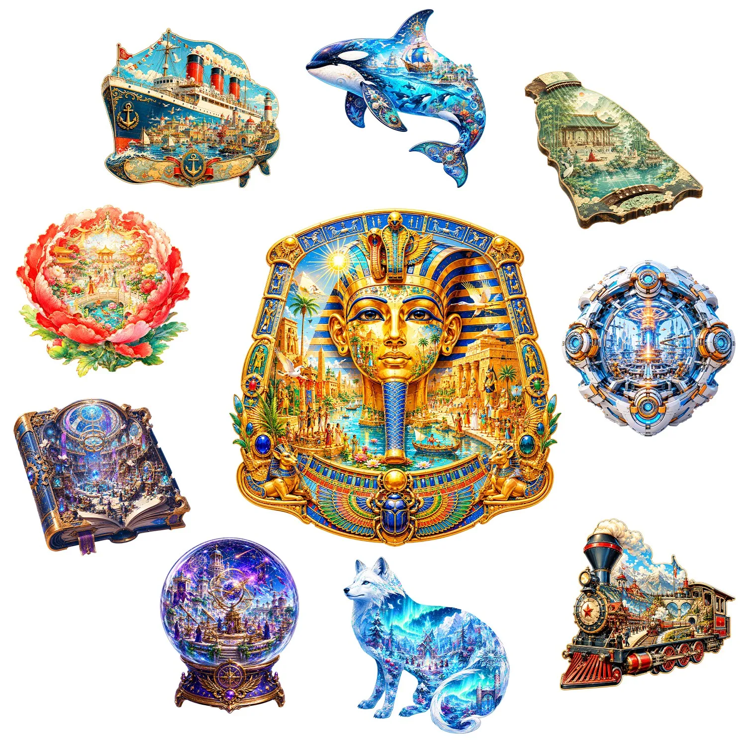 Exotic Art Wooden Puzzle Puzzle Game Toy Animal Jigsaw Puzzle Brain Teaser Special Occasion Collectible Gift