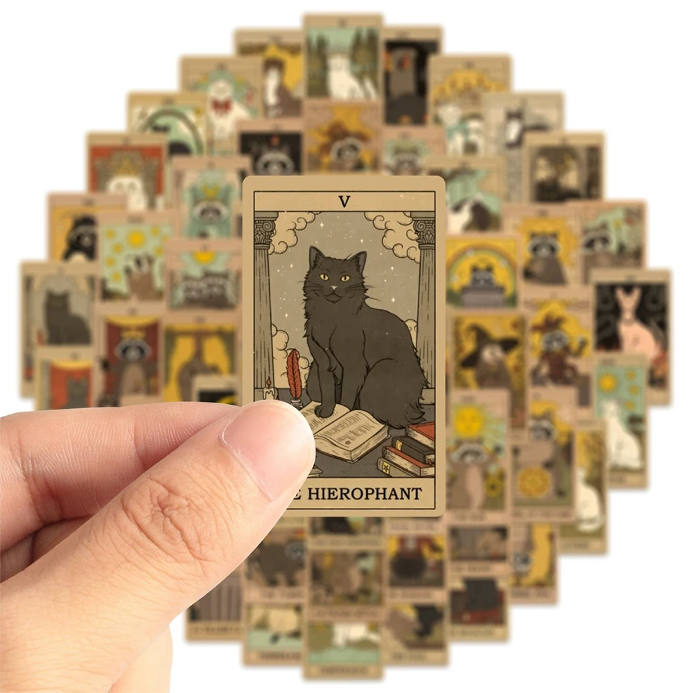 10/30/60pcs Gothic Vintage Cat Tarot Graffiti Stickers DIY Laptop Guitar Notebook Phone Waterproof Cool Cartoon Sticker Decals