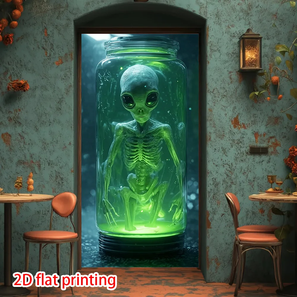 Ein 2D-Banner mit Alien-Motiven bedruckt. Geeignet für Wohnzimmer, Schlafzimmer und Aktivitäten im Innen- und Außenbereich. – Detail 3